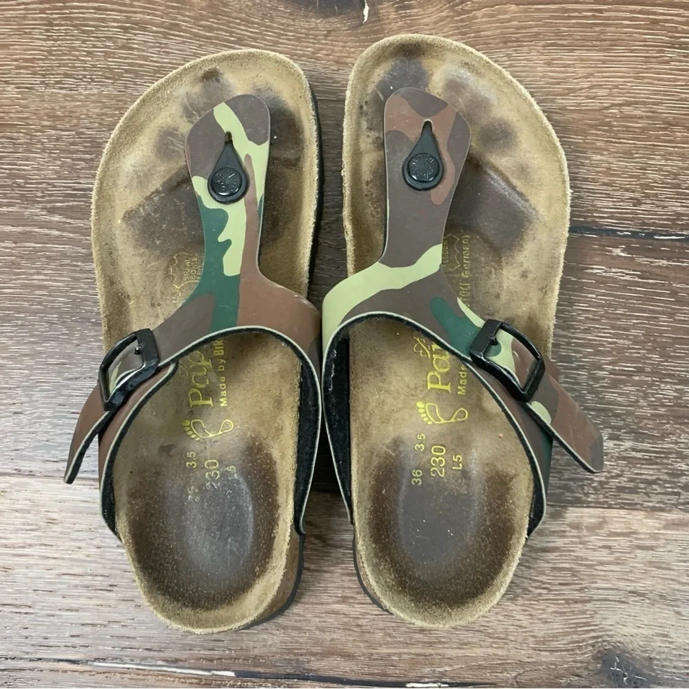 Papillio by Birkenstock Womens camo Gizeh strap sandals 230 L5